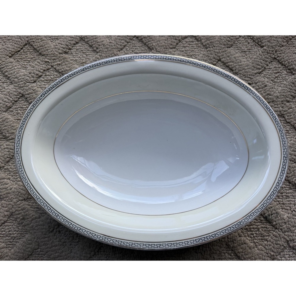 Heinrich H & Co Selb Bavaria - Greek Key Pattern - Oval Vegetable Bowl